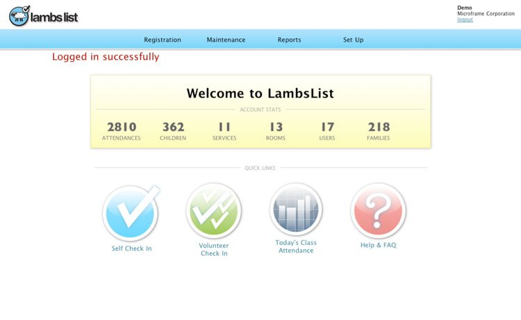 screenshot of lambs list